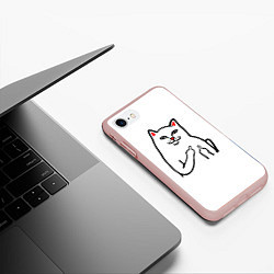 Чехол iPhone 7/8 матовый Meme Cat, цвет: 3D-светло-розовый — фото 2