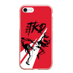 Чехол iPhone 7/8 матовый Taekwondo, цвет: 3D-светло-розовый