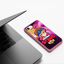 Чехол iPhone 7/8 матовый Brawl Stars - Jessie, цвет: 3D-малиновый — фото 2