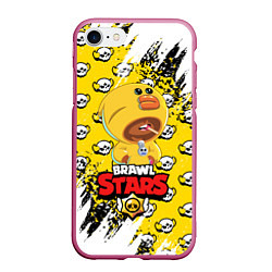 Чехол iPhone 7/8 матовый BRAWL STARS SALLY LEON, цвет: 3D-малиновый