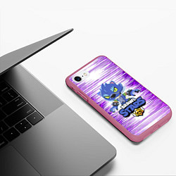 Чехол iPhone 7/8 матовый BRAWL STARS LEON ОБОРОТЕНЬ, цвет: 3D-малиновый — фото 2