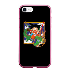 Чехол iPhone 7/8 матовый Dragon Ball, цвет: 3D-малиновый