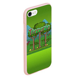 Чехол iPhone 7/8 матовый Terraria, цвет: 3D-светло-розовый — фото 2