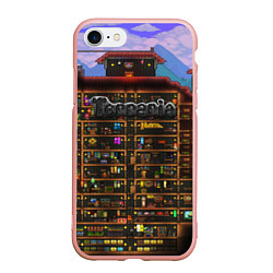 Чехол iPhone 7/8 матовый TERRARIA, цвет: 3D-светло-розовый