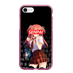 Чехол iPhone 7/8 матовый SENPAI ANIME, цвет: 3D-малиновый