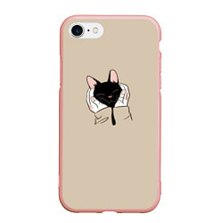 Чехол iPhone 7/8 матовый Милая кошечка, цвет: 3D-светло-розовый
