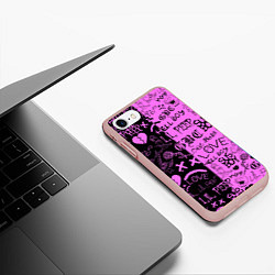 Чехол iPhone 7/8 матовый LIL PEEP LOGOBOMBING, цвет: 3D-светло-розовый — фото 2