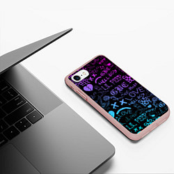 Чехол iPhone 7/8 матовый LIL PEEP LOGOBOMBING, цвет: 3D-светло-розовый — фото 2
