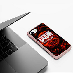Чехол iPhone 7/8 матовый DOOM, цвет: 3D-светло-розовый — фото 2