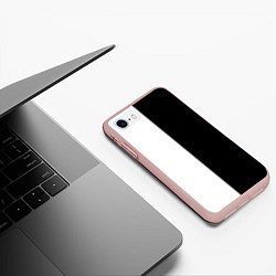 Чехол iPhone 7/8 матовый ПРОСТО ЧЁРНО-БЕЛЫЙ, цвет: 3D-светло-розовый — фото 2