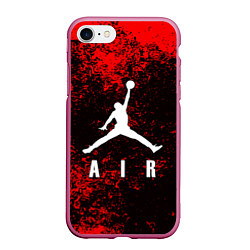 Чехол iPhone 7/8 матовый MICHAEL JORDAN, цвет: 3D-малиновый