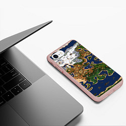 Чехол iPhone 7/8 матовый HEROES 3 КАРТА, цвет: 3D-светло-розовый — фото 2