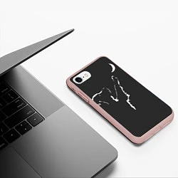 Чехол iPhone 7/8 матовый Лунопёс, цвет: 3D-светло-розовый — фото 2