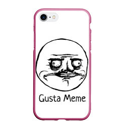 Чехол iPhone 7/8 матовый Gusta Meme, цвет: 3D-малиновый