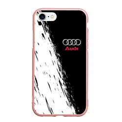 Чехол iPhone 7/8 матовый AUDI, цвет: 3D-светло-розовый