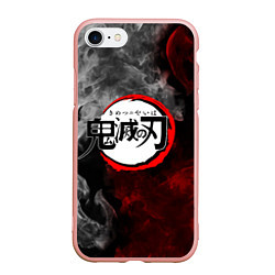 Чехол iPhone 7/8 матовый KIMETSU NO YAIBA, цвет: 3D-светло-розовый