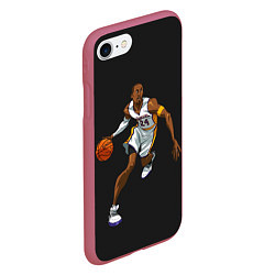 Чехол iPhone 7/8 матовый Kobe Bryant, цвет: 3D-малиновый — фото 2