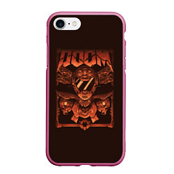 Чехол iPhone 7/8 матовый Doom, цвет: 3D-малиновый
