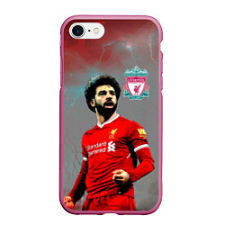 Чехол iPhone 7/8 матовый Mohamed Salah, цвет: 3D-малиновый