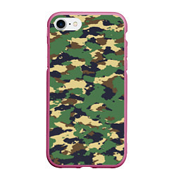 Чехол iPhone 7/8 матовый Камуфляж: лесной