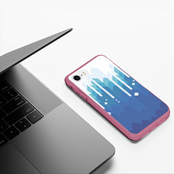 Чехол iPhone 7/8 матовый Пиксельные сливки, цвет: 3D-малиновый — фото 2