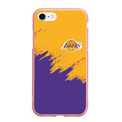 Чехол iPhone 7/8 матовый LA LAKERS, цвет: 3D-светло-розовый