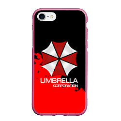Чехол iPhone 7/8 матовый UMBRELLA CORP, цвет: 3D-малиновый