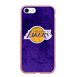 Чехол iPhone 7/8 матовый LA LAKERS, цвет: 3D-светло-розовый