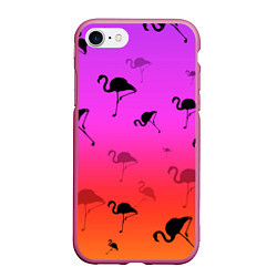 Чехол iPhone 7/8 матовый Фламинго
