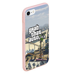 Чехол iPhone 7/8 матовый GTA 5, цвет: 3D-светло-розовый — фото 2