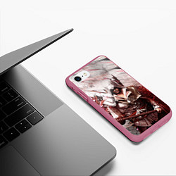 Чехол iPhone 7/8 матовый ASSASSINS CREED, цвет: 3D-малиновый — фото 2