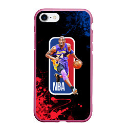 Чехол iPhone 7/8 матовый KOBE BRYANT, цвет: 3D-малиновый