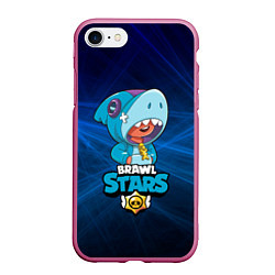 Чехол iPhone 7/8 матовый Brawl stars leon shark