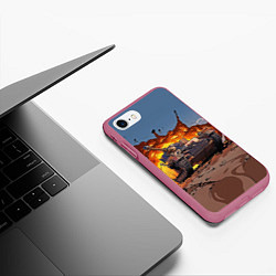 Чехол iPhone 7/8 матовый Танк, цвет: 3D-малиновый — фото 2