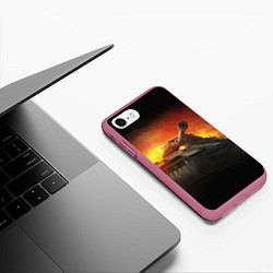 Чехол iPhone 7/8 матовый Tank, цвет: 3D-малиновый — фото 2