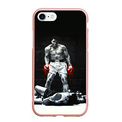 Чехол iPhone 7/8 матовый Muhammad Ali, цвет: 3D-светло-розовый