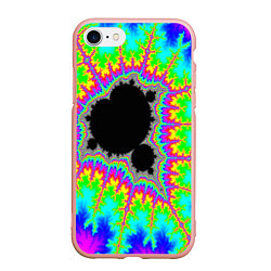 Чехол iPhone 7/8 матовый Фрактальная кислотная черная дыра - множество Манд
