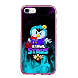 Чехол iPhone 7/8 матовый BRAWL STARS MRP, цвет: 3D-малиновый