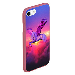 Чехол iPhone 7/8 матовый Dusk Sky Horse, цвет: 3D-малиновый — фото 2