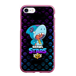 Чехол iPhone 7/8 матовый Brawl stars leon shark, цвет: 3D-малиновый