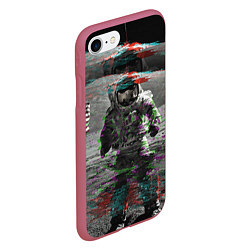 Чехол iPhone 7/8 матовый Космонавт, цвет: 3D-малиновый — фото 2