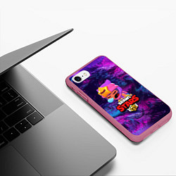 Чехол iPhone 7/8 матовый BRAWL STARS SANDY, цвет: 3D-малиновый — фото 2