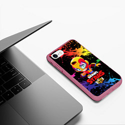 Чехол iPhone 7/8 матовый Brawl Stars MAX, цвет: 3D-малиновый — фото 2