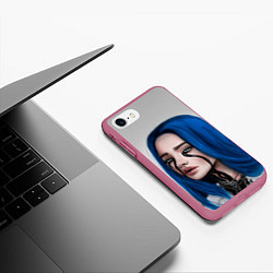 Чехол iPhone 7/8 матовый BILLIE EILISH, цвет: 3D-малиновый — фото 2