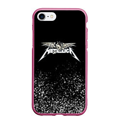 Чехол iPhone 7/8 матовый Металлика Metallica, цвет: 3D-малиновый