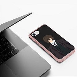 Чехол iPhone 7/8 матовый Osamu Dazai, цвет: 3D-светло-розовый — фото 2