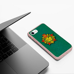 Чехол iPhone 7/8 матовый Отличник погранвойск, цвет: 3D-светло-розовый — фото 2