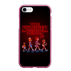 Чехол iPhone 7/8 матовый STRANGER THINGS, цвет: 3D-малиновый