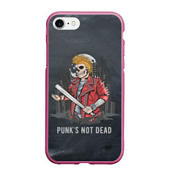 Чехол iPhone 7/8 матовый Punk??s Not Dead, цвет: 3D-малиновый