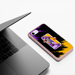 Чехол iPhone 7/8 матовый LA LAKERS KOBE BRYANT, цвет: 3D-светло-розовый — фото 2